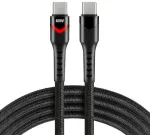 USB-C Įkrovimo Kabelis - everActive CBB-1PDR 60W, 480 MB/s, Nailono Apsauga, Juoda