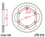 Jt Sprockets Galinė žvaigždė JTR210