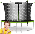 10 pėdų sodo trampolinas su apsauginiu tinklu ir kopėčiomis, lauko &scaron;okinėjimo trampolinas, apvalus trampolinas vaikams, kiemo trampolinas