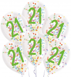 &bdquo;Happy Birthday Droplets&ldquo; konfeti pripildyti balionai, 6 vnt. 11 colių (27,5 cm)