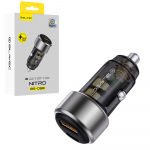 Blavec Automobilinis įkroviklis BS-05B Nitro - USB + Type C - QC 3.0 18W PD 65W (CCBS05BN-UCB) juodos spalvos