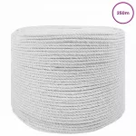 Medvilninė virvė 6 mm 250 m Balta 100% Medvilnė