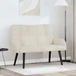 Dvita&scaron;kė sofa Kreminė 115 x 61 x 87 cm Aksomas