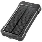 LogiLink Saulės energijos power bank 10 000 mAh, 20 W, 2x USB-A, 1x USB-C, LED lemputė, juoda/oranžinė
