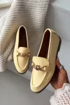 Boto Moteri&scaron;ki eleganti&scaron;ki gelsvi mokasinai su papuo&scaron;imu