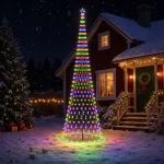 LED Kalėdų medis 500 cm 550 LED Įvairių spalvų Geležis Juoda