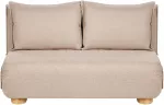 Beliani I&scaron;skleidžiama sofa dviem ABISKO, sintetinis linas, smėlio spalvos