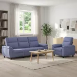 Sofa Sofos komplektas 2 vnt. Džinsinės mėlynos Audinys