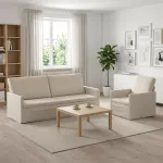Sofa Sofos komplektas 2 vnt. Kreminė Aksomas