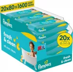 Pampers Chusteczki Drėgnos Fresh Clean 20 op. 80 Chusteczek = 1600 vnt.