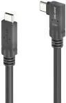 PureLink USB-C į USB-C 90&deg; kairės/de&scaron;inės kabelis - USB4 Gen 2x2, 5A, SPR 100W, 20G, DP Alt-Mode - PureInstall MicroX4 - juodas - 3,00 m