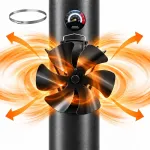 Relaxdays Magnetinis krosnies ventiliatorius dūmtraukio vamzdžiui, 3 viename tvirtinimas, be elektros
