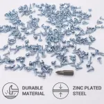 Skir'co (2500 vnt.) Cinkuoti plieno 3.0 x 10mm sidabriniai medvaržčiai metaliniai varžtai su vaflių galvute Pozi sriegikliai