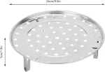 Garų puodas Hominas garų padėklas, nerūdijančio plieno garų laikiklis, apvalus garų stovas, stovas, padėklas, lentyna, maisto gaminimo priedai, 24 cm puodams