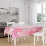 Le Jardin du Lin virtuvinis dekoratyvinis staltiesė su atsitiktiniu ra&scaron;tu 140 x 160 cm - sukurta ir pagaminta Turkijoje