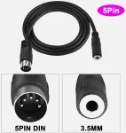 Stiprintuvas Meiriyfa 5-pin Din Midi į 3.5 mm Trs garso kabelis, 1m