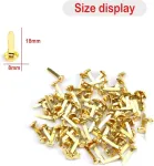 Niyata 200 mini brads pakuotė, ra&scaron;tuoti mai&scaron;elių segtukai, skirstomieji kai&scaron;čiai, apvalūs galvučių segtukai, 8 x 18 mm, apvalūs galvučių segtukai scrapbooking'ui, biurui, popieriui, pasidaryk pats (auksiniai)