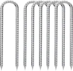 Žemės inkaras, 30 cm žemės kuolai, galvanizuoto plieno žemės inkaras, batutas, armatūros strypas, palapinės kuolai, sodo kuolai, stovyklavimo palapinės kuoliukai, sidabrinis u, 6 vnt.