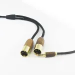 Hansnby 4,4 mm subalansuotas vyri&scaron;kas į 2 Xlr vyri&scaron;kas dvigubas Xlr vyri&scaron;kas audio adapterio kabelis 4,4 mm subalansuotas kabelis 6n Occ vario sidabruotas kabelis rie&scaron;utmedžio medinis korpusas 1 m/3,3 pėdos/39 coliai