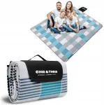 Didelis sulankstomas pledas-kilimėlis xxl 200x200 cm piknikui paplūdimyje stovyklavimui atsparus vandeniui
