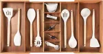 Kitchenedge Premium įrankių ir stalo įrankių stalčių organizatorius, i&scaron;plečiamas nuo 40 iki 71 cm pločio, 10 skyrių, maistinis premium akacijos medienos apdaila, virtuvės laikymo dėklas