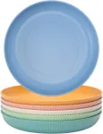 6 lėk&scaron;čių rinkinys, pikniko lėk&scaron;tės, stovyklavimo lėk&scaron;tės, nedūžtančios lėk&scaron;tės, daugkartinio naudojimo plastikinės lėk&scaron;tės, atsparios kritimui, galima plauti indaplovėje, 22,5 cm, 6 spalvos