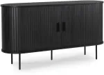 Mebel Elite Dviejų durų komoda su stumdomomis durelėmis, 140 cm, juoda