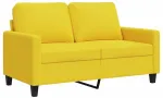 Fotelis Dvivietė sofa, &scaron;viesiai geltonos spalvos, 120cm, audinys