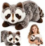 Lean Toys Plush Raccoon Stuffed Animal Cuddly Toy Brown 41 cm