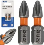 Lsp smūginis antgalis ph 2 ph2 25mm trumpas smūginis atsuktuvo antgalis 2vnt
