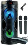 Kompiuterio kolonėlės Ne&scaron;iojama karaoke garso kolonėlė bluetooth usb 2 belaidžiai mikrofonai