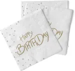 Sovie Horeca Servetėlės "happy Birthday" (ta&scaron;kai) &Scaron;ventės vakarėliui 33 x 33 cm, 100 vnt.