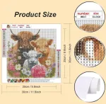 Wslwxshm Yak deimantinė tapyba suaugusiems, 5d Diy deimantinio meno rinkiniai pradedantiesiems apvalūs pilni deimantų tapybos rinkiniai namų sienų dekoravimo dovana 30 x 30 cm, Jautis