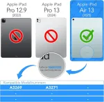 Eazy Case - apsauginis dėklas su ra&scaron;iklio laikikliu, skirtas ipad air 13 colių m3 (2025) dėklui, 13 colių dėklas su ra&scaron;iklio laikikliu, plan&scaron;etinio kompiuterio dangtelis, jutiklinis ra&scaron;iklis, i&scaron;manusis dėklas, stovas, atverčiamas dėklas, automatinis  ...