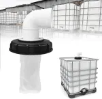 Ibc dangtelio filtras, 90&deg; ibc dangtelio filtras 163 mm nailoninis lietaus vandens filtras plaunamas su dangteliu ibc filtro dangtelis su lanku ibc talpos filtras ibc talpos priedai ibc lietaus vandens talpai dn 150