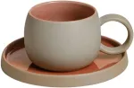 Magicvogel retro kavos puodelis su lėk&scaron;tele, pagamintas i&scaron; akmens masės, espresso puodelis 250 ml, storasienis arbatos puodelis, matinio stiliaus keramikos puodelių rinkinys kavai, arbatai, kakavai, espresso, cappuccino (ruda)