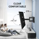 Perlesmith pasukamas / pakreipiamas tv sieninis laikiklis, maks. vesa 600 x 400 mm, skirtas 37&ndash;85 colių plok&scaron;čiaekraniams ir lenktiems televizoriams arba monitoriams iki 60 kg