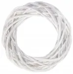 Baltas vytelių vainikas, storas, 35 cm