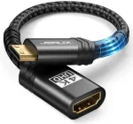 Jsaux mini hdmi į hdmi adapteris, mini hdmi male į hdmi female adapterio kabelis su 4k 60hz hdr 3d 18gbps, suderinamas su dslr, vaizdo kamera, ne&scaron;iojamuoju kompiuteriu, plan&scaron;etiniu kompiuteriu, hdtv, projektoriumi, juodas