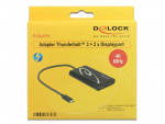 ADAPTERIS USB-C(M)->2X EKRANAS(F) NA KABLU 27CM 4K 60HZ (THUNDERBOLT 3) JUODA DELOCK