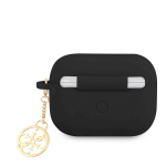 Guess GUAPLSC4EK AirPods Pro dėklas ausinėms juodos spalvos silikoninis Charm 4G Collection