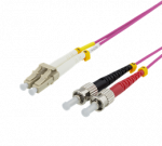Optinis kabelis, 1 m, LC-ST dvipusis, 50/125, rožinis DELTACO / LCST-71
