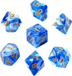 REBEL RPG kauliukų rinkinys - Dviejų spalvų - Mėlyna ir Baltas