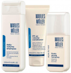 Kalėdinis rinkinys Marlies Moller: Pakeliamasis plaukų apimčiai kondicionierius, 100 ml + &bdquo;Finally Strong&ldquo; plaukų lakas stipriai fiksuojamam formavimui, 125 ml + &bdquo;Daily Volume&ldquo; plaukų &scaron;ampūnas, 200 ml