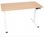 Reguliuojamo auk&scaron;čio darbo stalas ERGO LIGHT su 1 varikliu 120x60cm, baltas/ąžuolinis