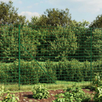 Vielinė tinklinė tvora su flan&scaron;ais, žalios spalvos, 2,2x25m