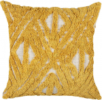 Beliani Lumarko Cotton dekoratyvinė pagalvė su geometriniu ra&scaron;tu 45 x 45 cm geltona ALCEA!