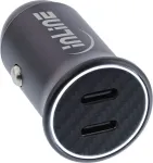 InLine&reg; USB automobilinio įkroviklio maitinimo adapterio maitinimo tiekimas, 2x USB Type-C, juodas