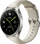 I&scaron;manusis laikrodis Xiaomi Watch 2, Titano spalvos korpusas, su baltos spalvos odiniu dirželiu