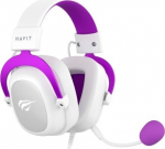 Havit H2002d - žaidimams ausinės, baltas ir violetinė